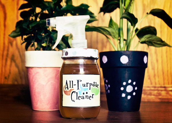 Homemade All Purpose Cleaner with Essential Oils. Learn how to make it and use it