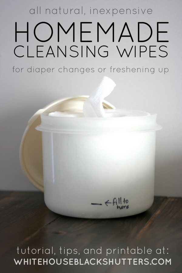 Homemade Organic Baby Cleansing Wipes. Get the tutorial