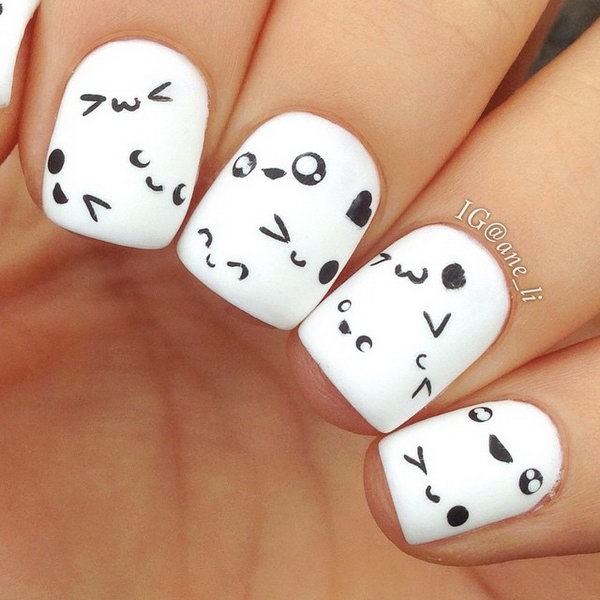 Cute And Happy Smiley Face Nails 2017 Newspaper nail art designs are super pretty and unique designs. cute and happy smiley face nails 2017