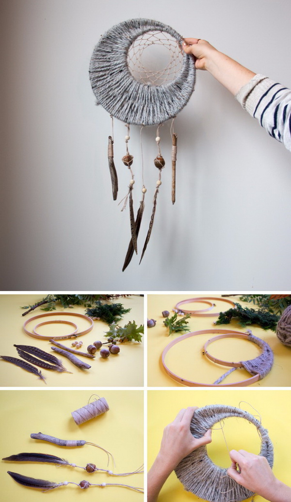 DIY Rustic Dreamcatcher. 