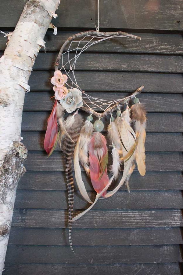 Cute Crescent Moon Dream Catcher.