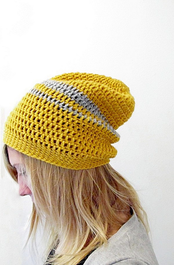 Crochet Urban Slouchy Beanie. 