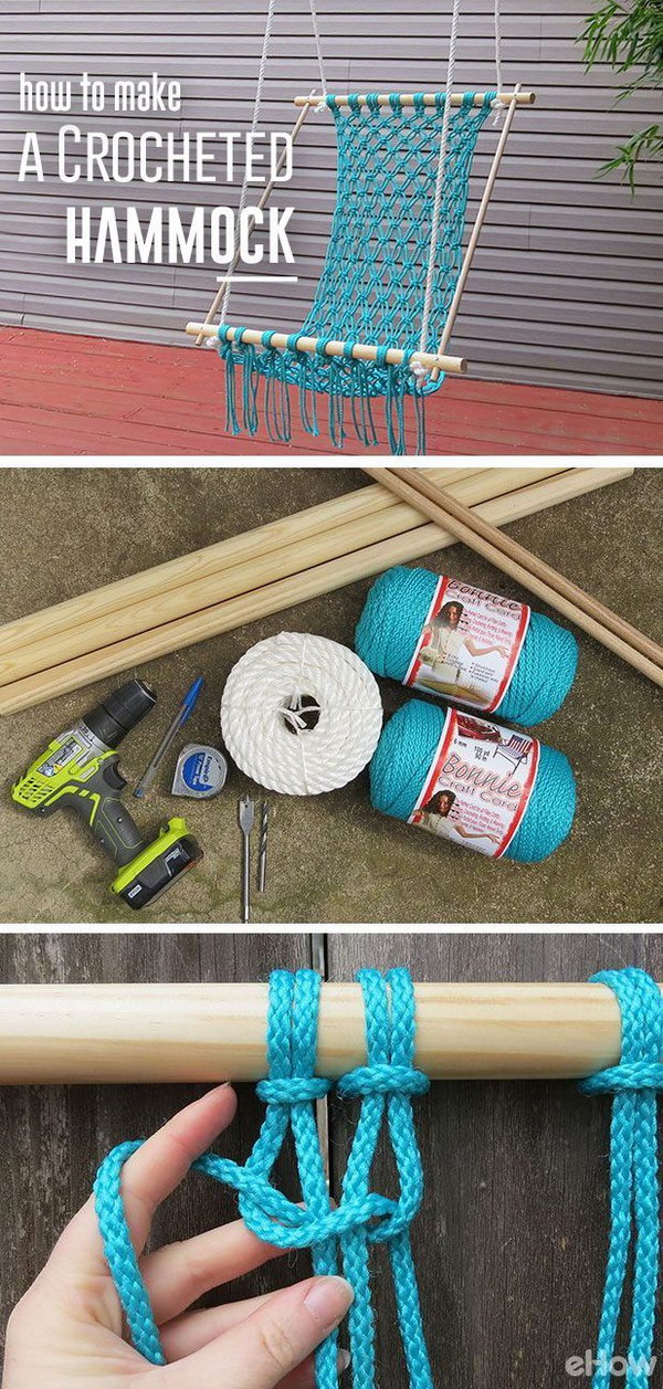 Homemade Macrame Hammock.