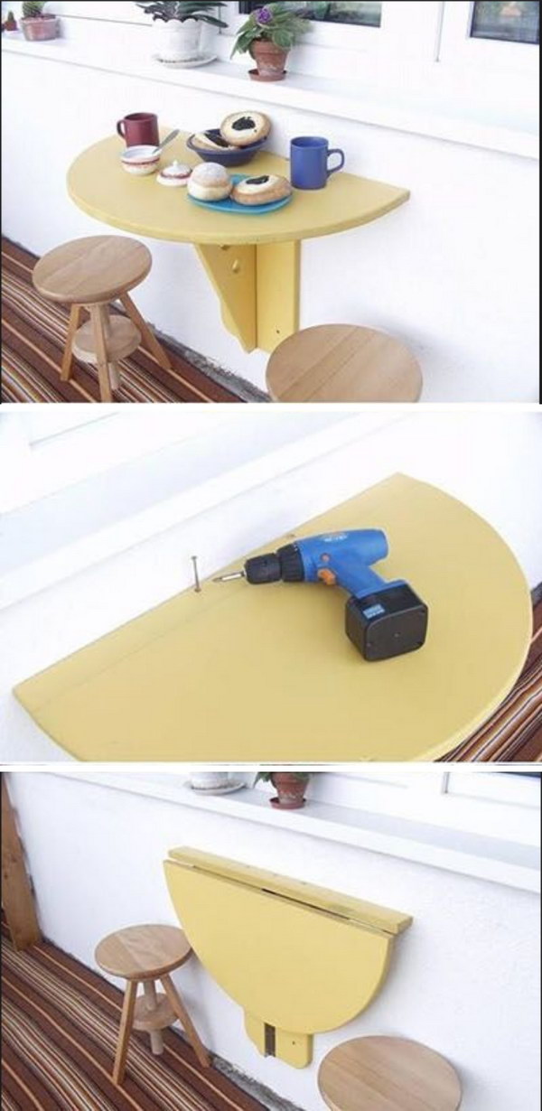 DIY Balcony Folding Table.