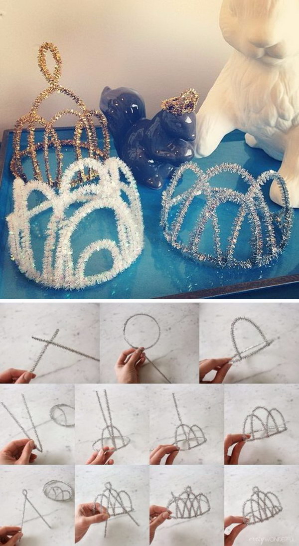DIY Pipe Cleaner Crowns. 