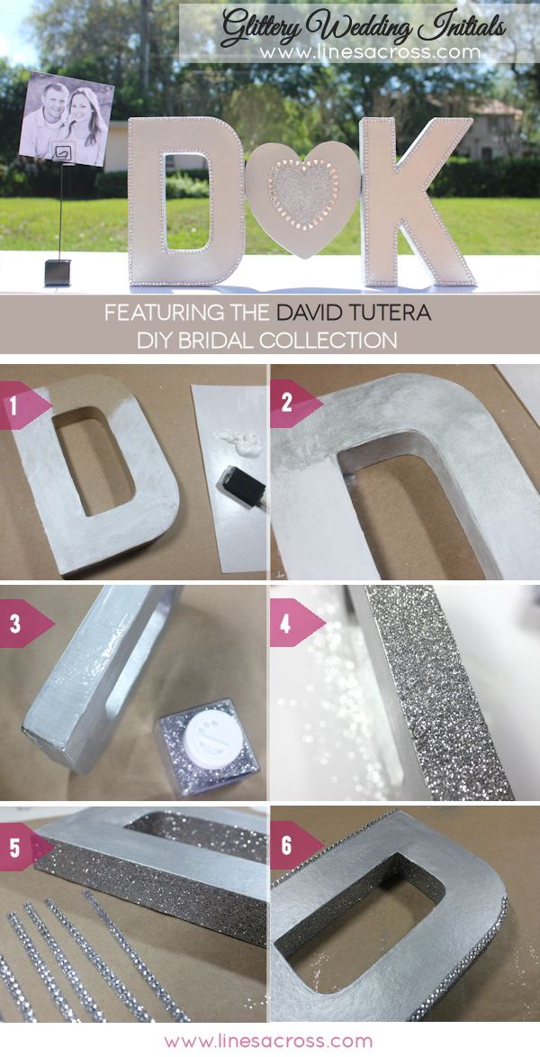 DIY Sparkling Metallic Wedding Letters Tutorial
