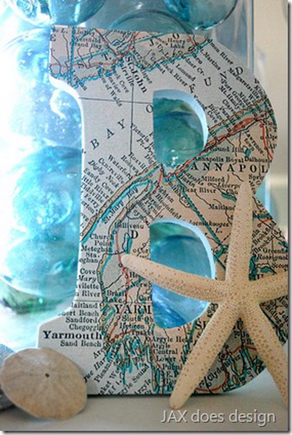 DIY Letters Wrapped in Old Maps