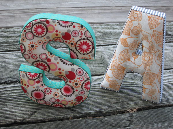 DIY No Sew Fabric Letters