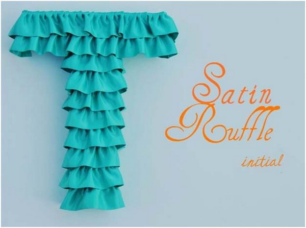 DIY Letters Covered in Ruffled Ribbon