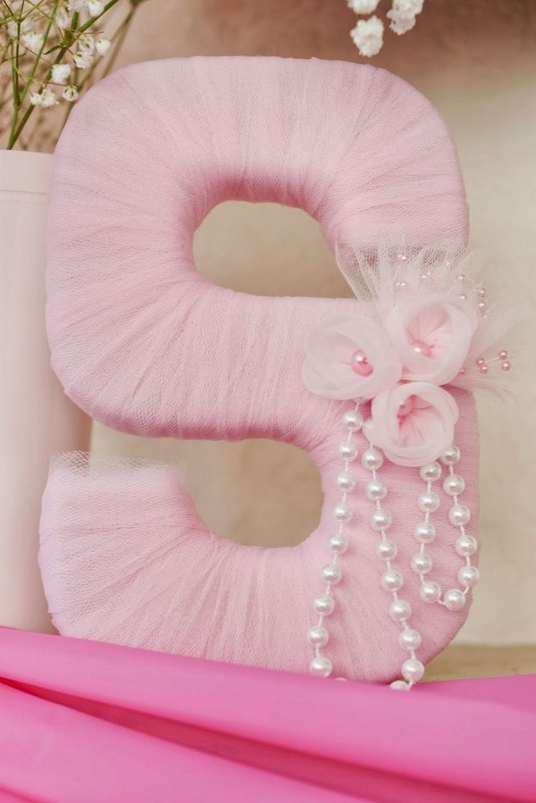 Tulle Wrapped Letter