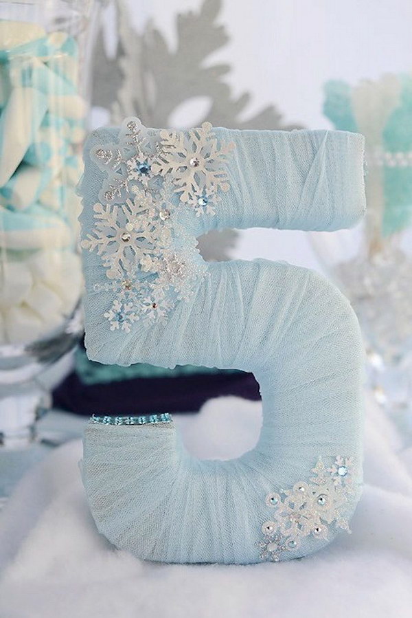 DIY Tulle Wrapped Letter