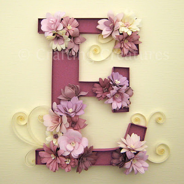 Fringed Flowers Decorated Letter