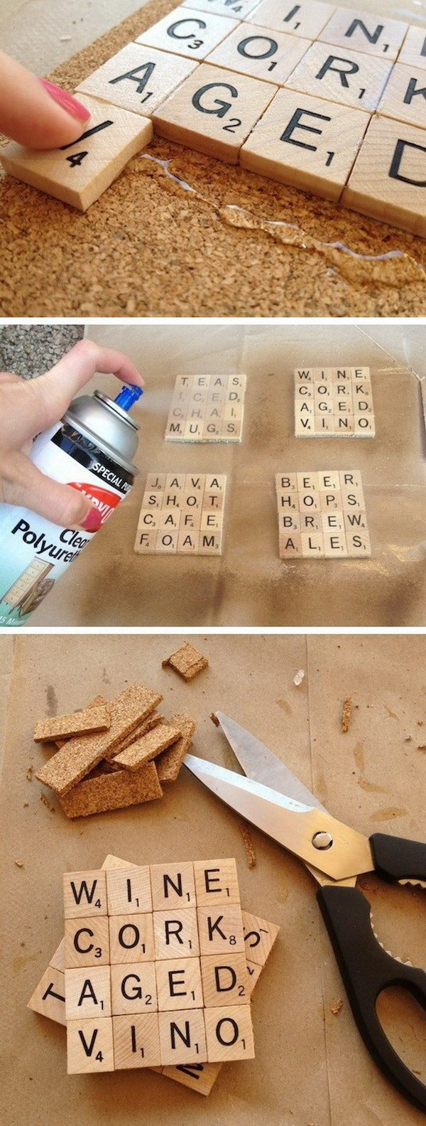 Custom Scrabble Coasters.