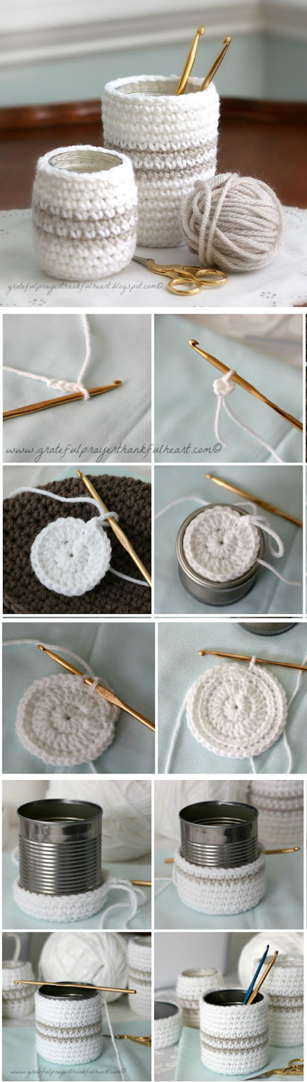 Crochet Cozy for Jars or Cans. 