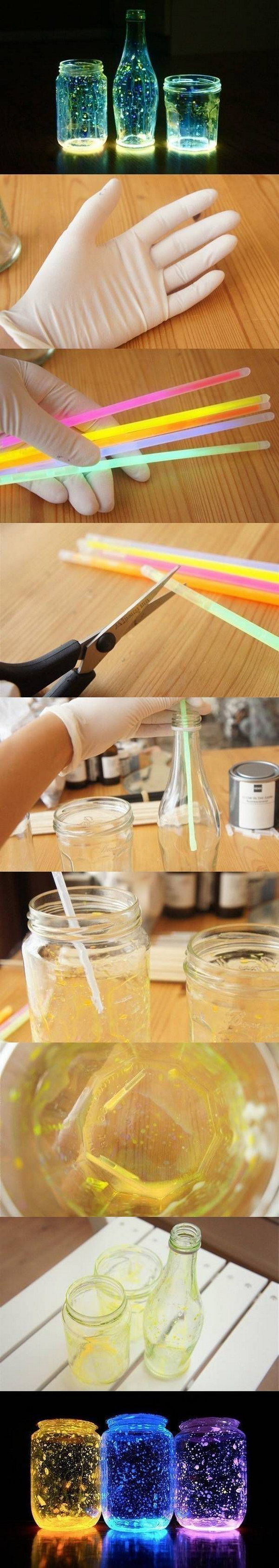 DIY Glow Mason Jars.