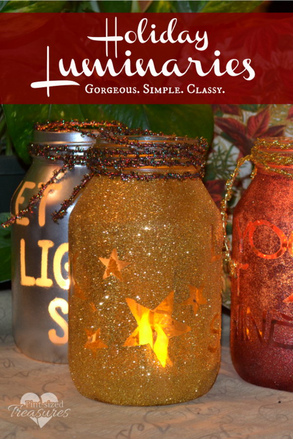 Simple DIY Holiday Luminaries.