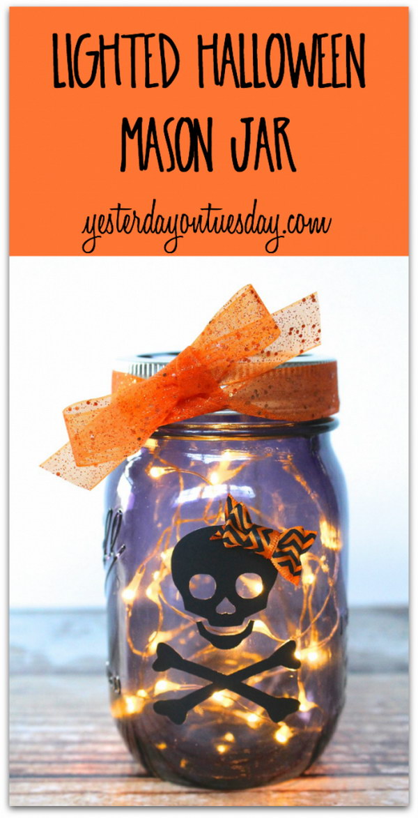 Lighted Halloween Mason Jar And Giveaway.