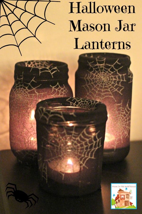 Mason Jar Halloween Lanterns.