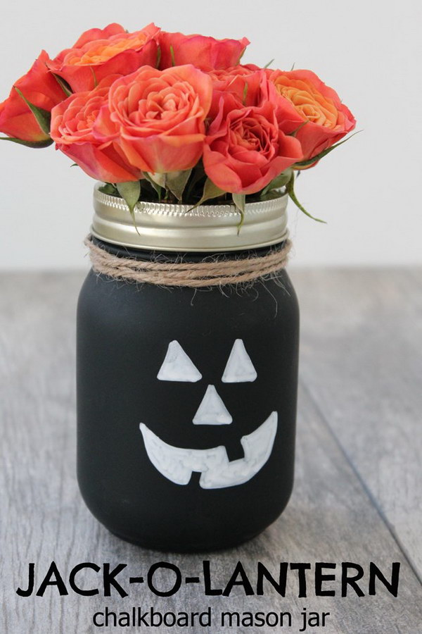 Jack O Lantern Chalkboard Mason Jar.