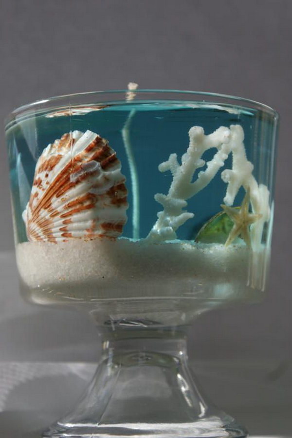 DIY Beach Gel Wax Candles