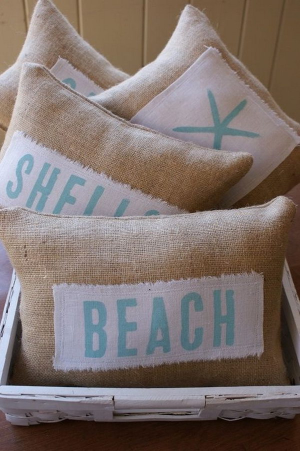 DIY Beach Themed Pillows