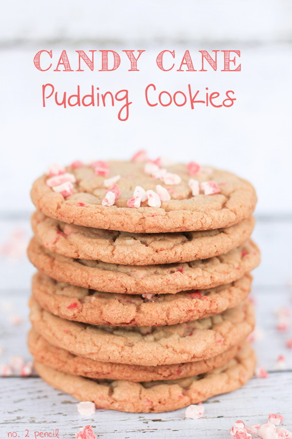 Candy Cane Pudding Cookies.