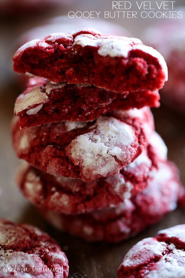 Red Velvet Gooey Butter Cookies.