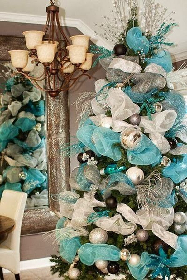 Tiffany Blue Mesh Christmas Tree