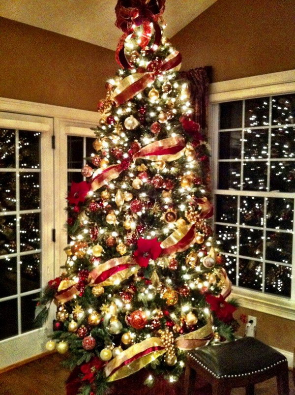 Red, Green, and Gold Christmas Tree