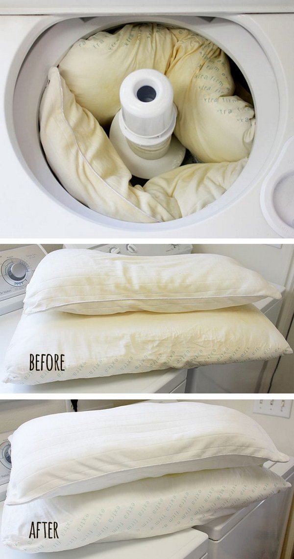 How to Wash and Whiten Yellowed Pillows