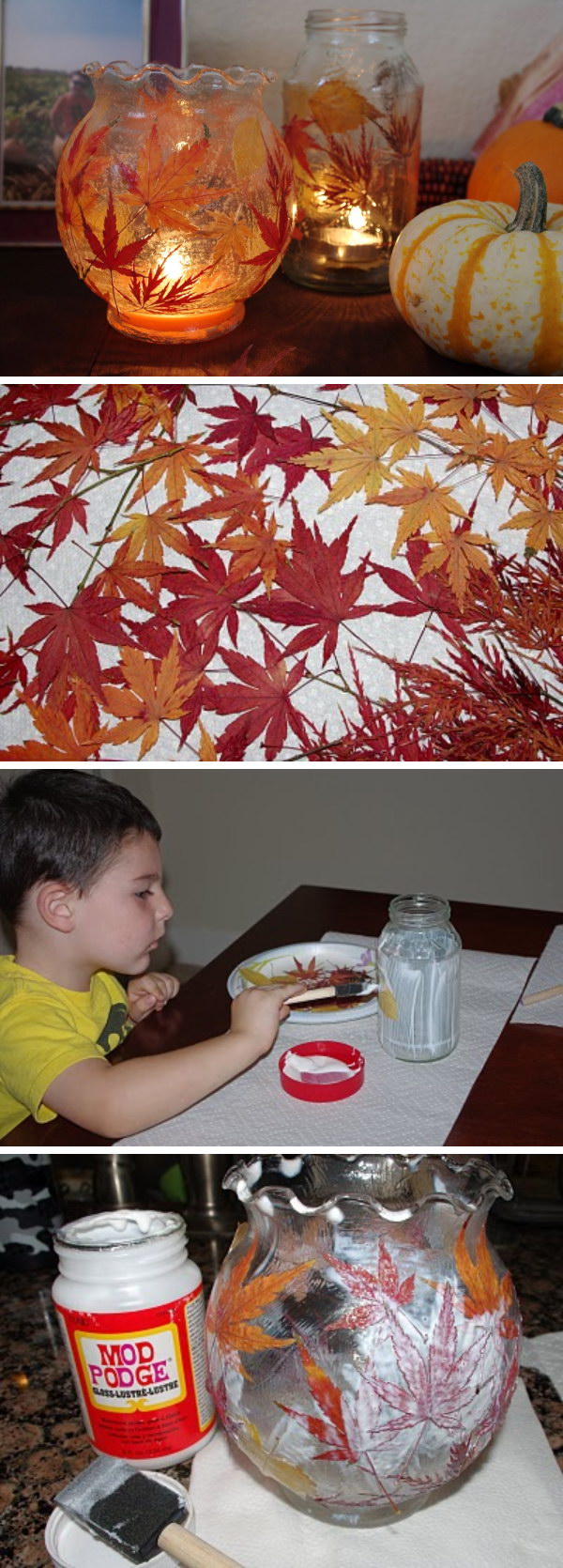 Fall Leaf Lanterns .
