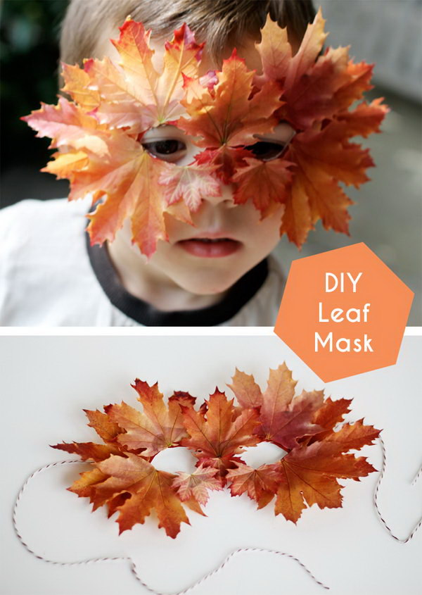 DIY Fall Leaf Mask.