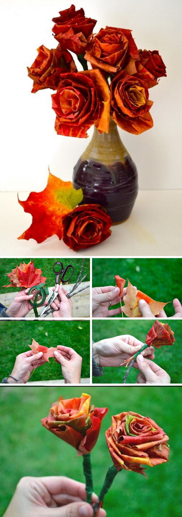 DIY Autumn Leaf Bouquet.