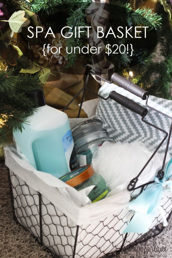 Handmade Spa Gift Basket for under $20.