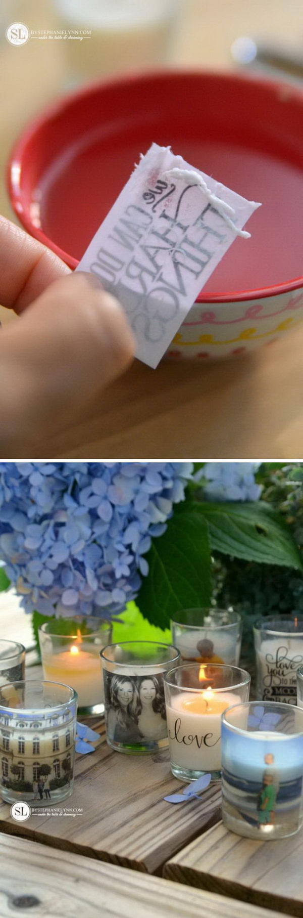 Custom Photo Candle Holders | diy packing tape transfers.