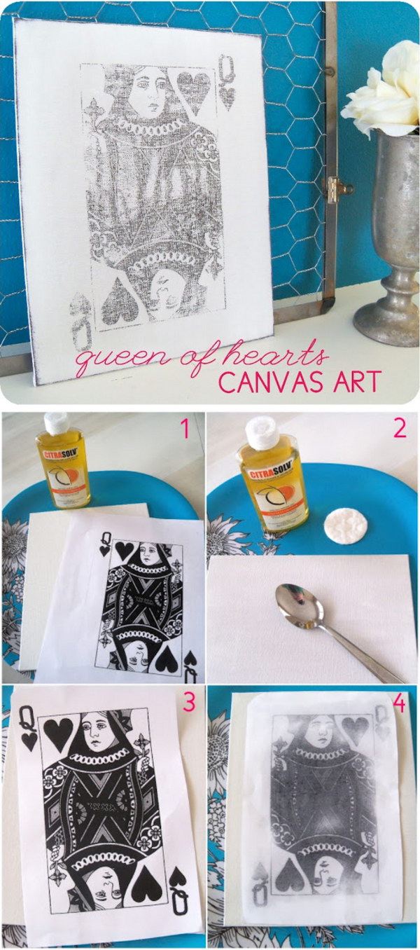 Queen Of Hearts Image Transfer Canvas for Valentine's Day.