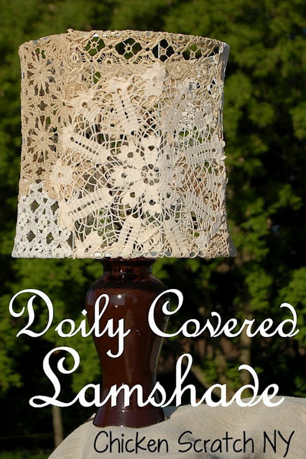 Doily Covered Lampshade Tutorial 