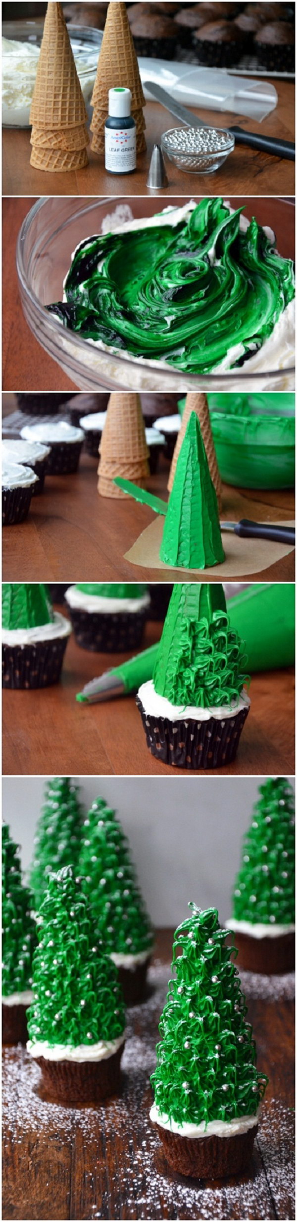 Christmas Tree Cupcakes.