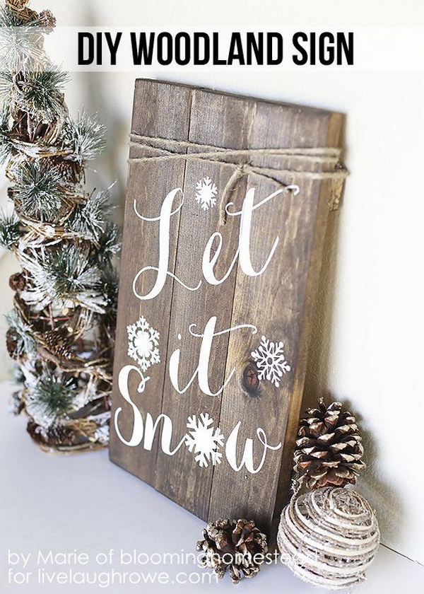 DIY Winter Woodland Sign.