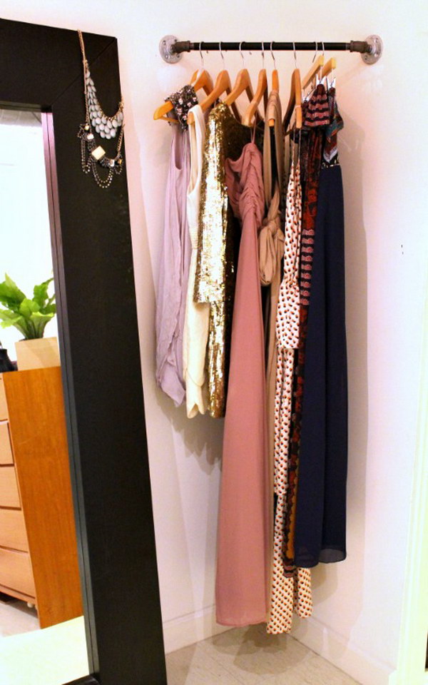 DIY Corner Closet. Use every corner of space in your home!