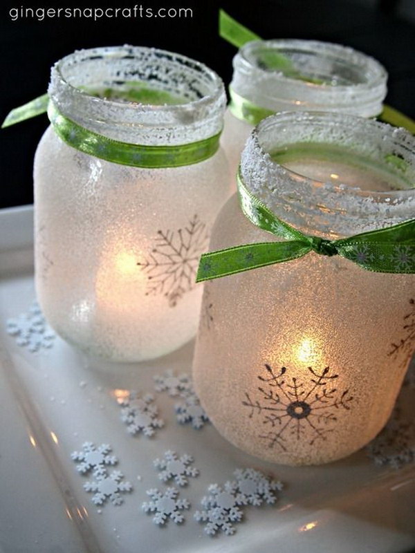 White Christmas Snowflake Luminaries.
