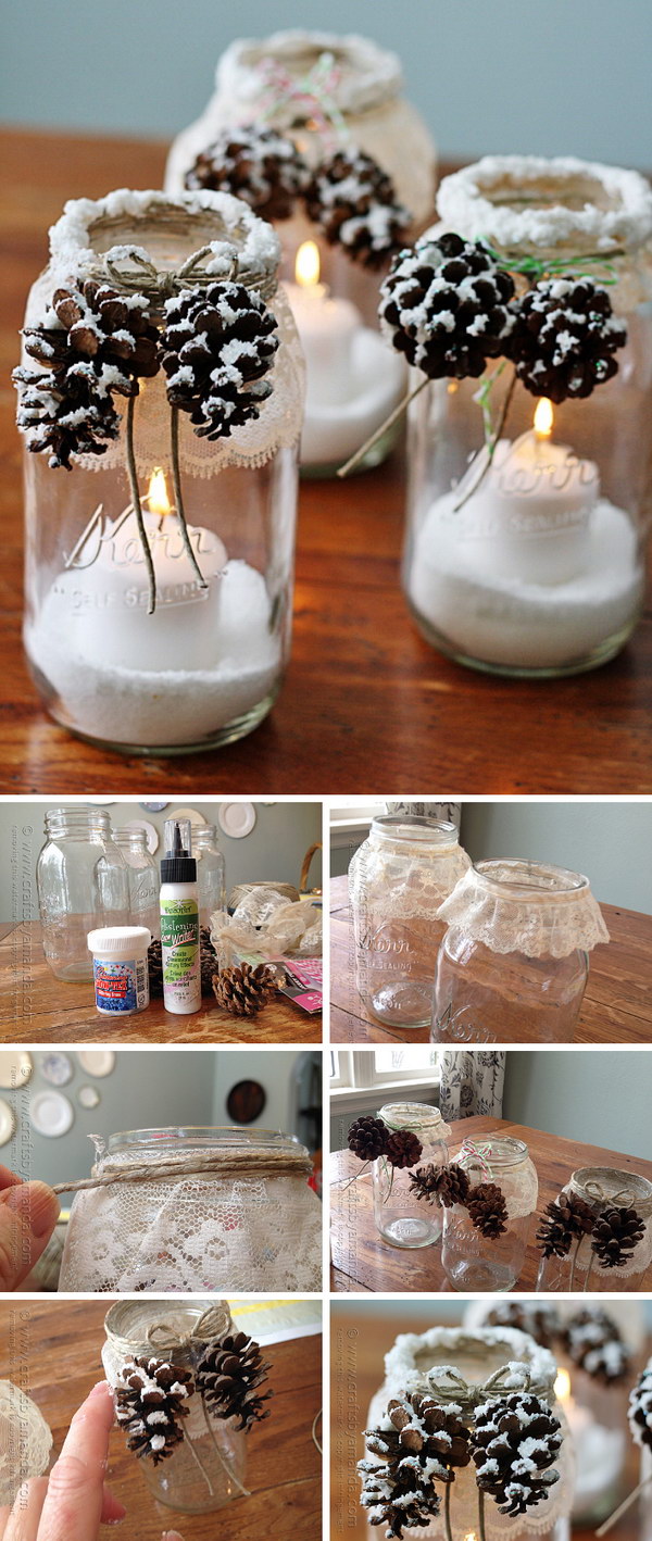 33 Top Photos Decorate Jars With Ribbon - Baby's Breath Mason Jar Centerpieces