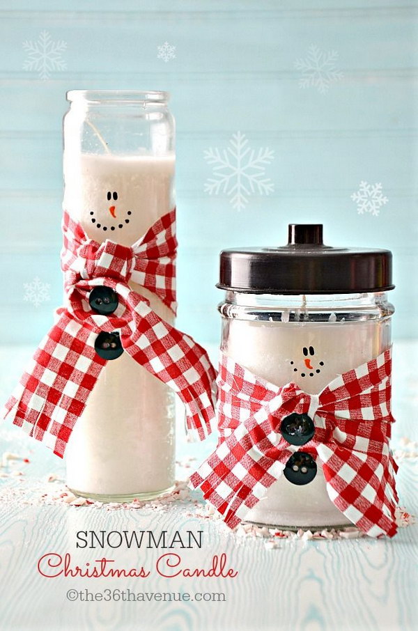 DIY Cute Snowman Candles