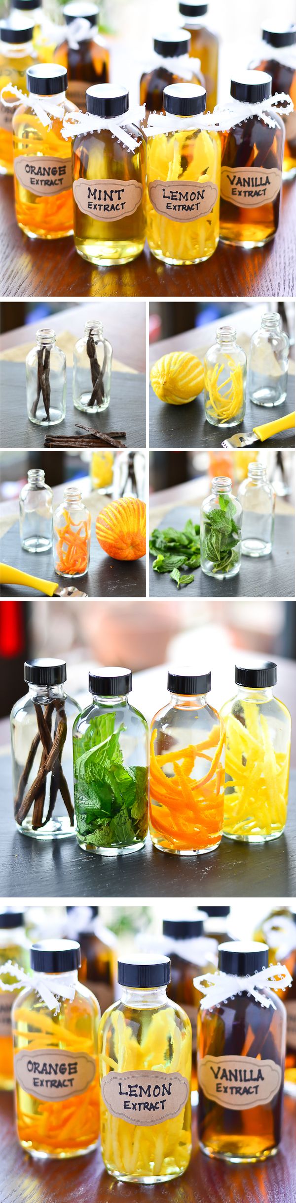 DIY Flavored Extracts. Perfect for holiday gifts for your neighbors and friends.