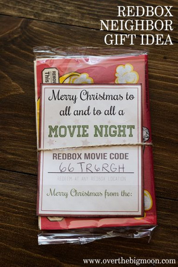 Redbox Neighbor Gift. Merry Christmas to all and to all a movie night! Simple and cute neighbor gift idea for Christmas!