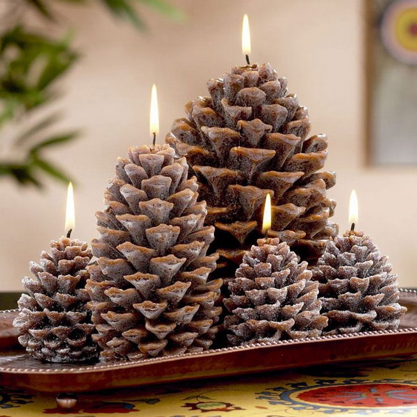DIY Pine Cone Candles