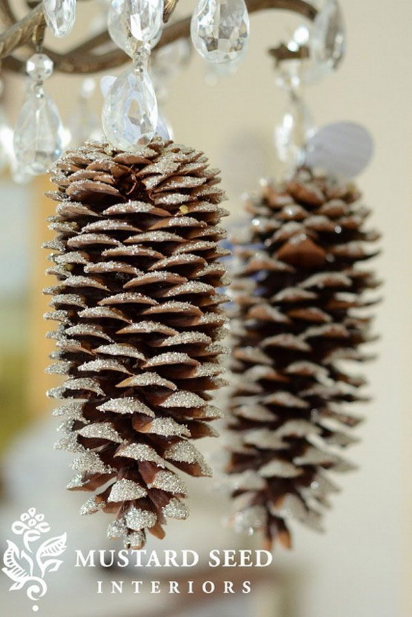 DIY Glittery Pinecones