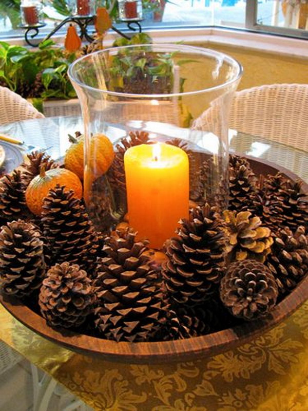 Pinecone Candle Table Setting