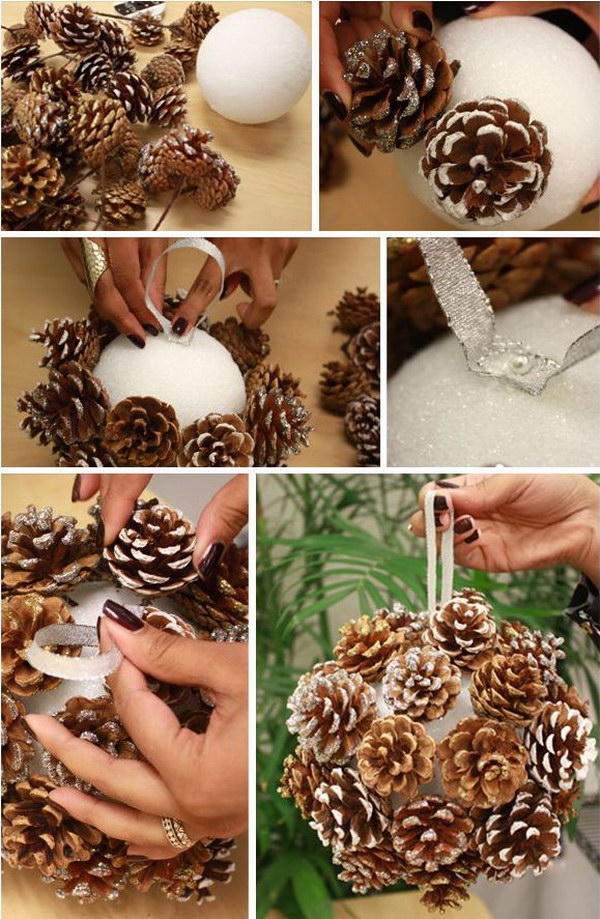 Frosted Look Pinecone Ball