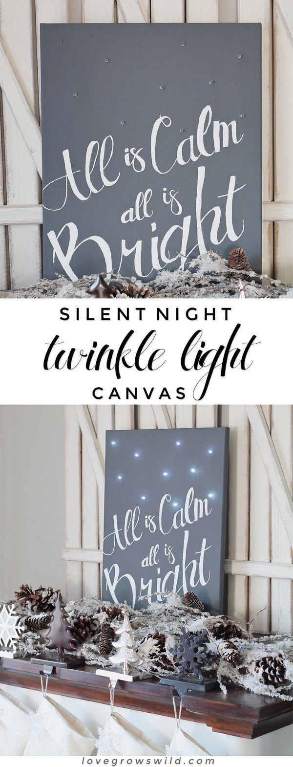 Silent Night Twinkle Light Canvas.